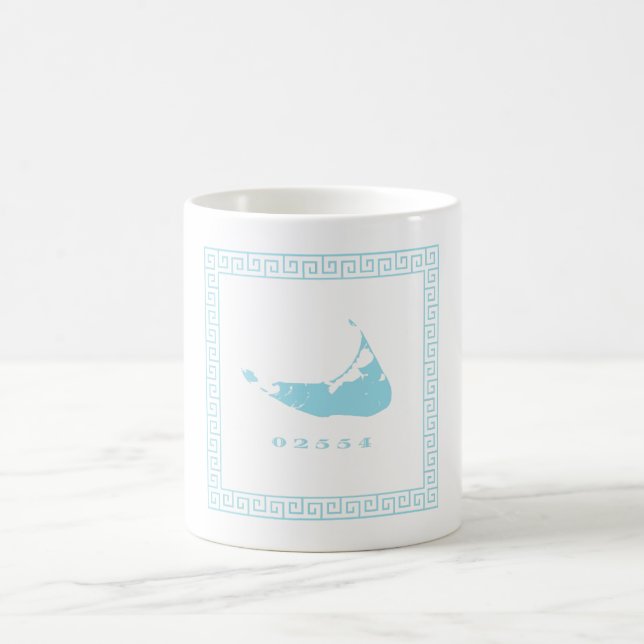 Light Blue Nantucket 02554 Zip Code Coffee Mug (Center)
