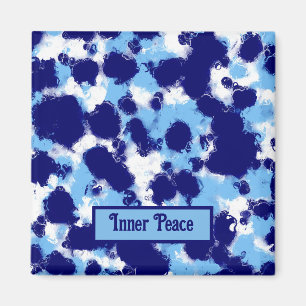 Light Blue, Navy and White Abstract Magnet