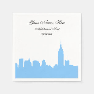 Light Blue NYC Skyline Silhouette, ESB Napkin