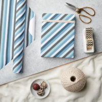 Light Blue Oblique Stripes Modern Trendy