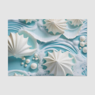 Light Blue Ocean Background with Seashells Tissue Paper