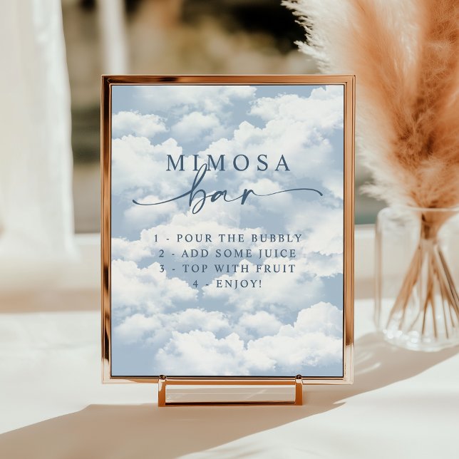 Light Blue "On Cloud Nine" Bachelorette Mimosa Bar Poster (Creator Uploaded)