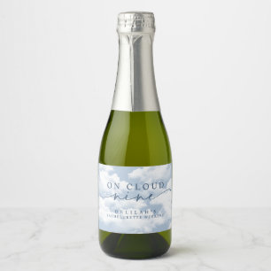 Light Blue "On Cloud Nine" Bachelorette Weekend  Sparkling Wine Label
