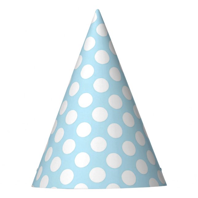 Light Blue on White Polka Party Hat (Front)