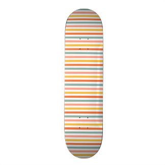 Light Blue, Orange, Yellow, Pink, White Stripes Skate Deck