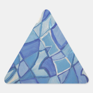 Light Blue Original Abstract Artwork Kara Willis Triangle Sticker