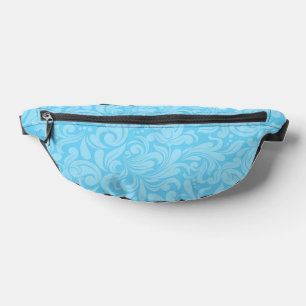 LIGHT BLUE ORNATE FLOURISH PATTERNS BUM BAGS