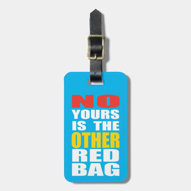 Light Blue Other Red Bag Luggage Tag (Front Vertical)