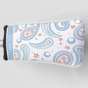 Light Blue Paisley Pattern Ladies Golf Head Cover