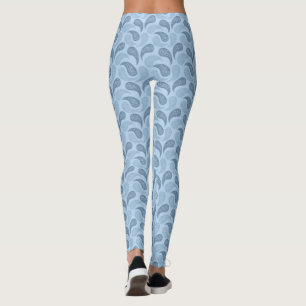 Light Blue Paisley Pattern Leggings
