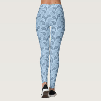 Light Blue Paisley Pattern Leggings