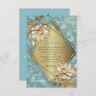 Light Blue-Palette on a Bronze Gold Barogue design RSVP Card