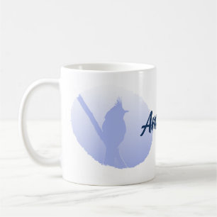 Light Blue Peaceful Nature Bird Silhouette Coffee Mug