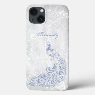 Light Blue Peacock Personalised iPhone X case