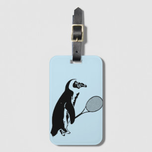 Light Blue Penguin Tennis Luggage Tag
