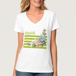 Light Blue Peony T-Shirt