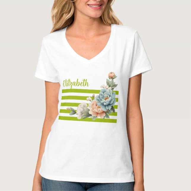 Light Blue Peony T-Shirt (Front)