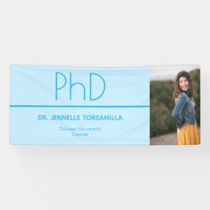 Light Blue Photo PhD Graduation Banner