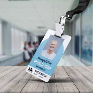 Light Blue Photo Your Logo Hospital ID ID Badge