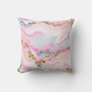 Light Blue Pink Agate Marble Popular Collection Cushion