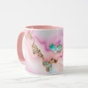Light Blue Pink Agate Marble Popular Collection Mug