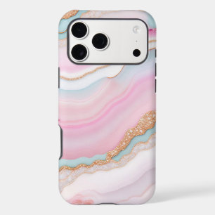 Light Blue Pink Agate Marble Trendy Collection