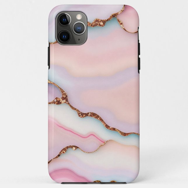 Light Blue Pink Marble Agate Modern Collection Case-Mate iPhone Case (Back)