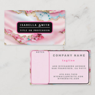 Light Blue Pink Marble Agate Popular Collection Business Card