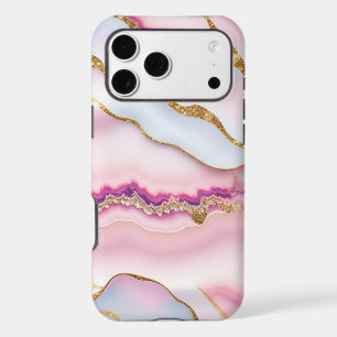 Light Blue Pink Marble Agate Trendy Collection