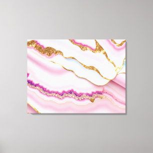Light Blue Pink Marble Agate Trendy Collection Canvas Print