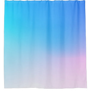 Light blue, pink, shower curtain