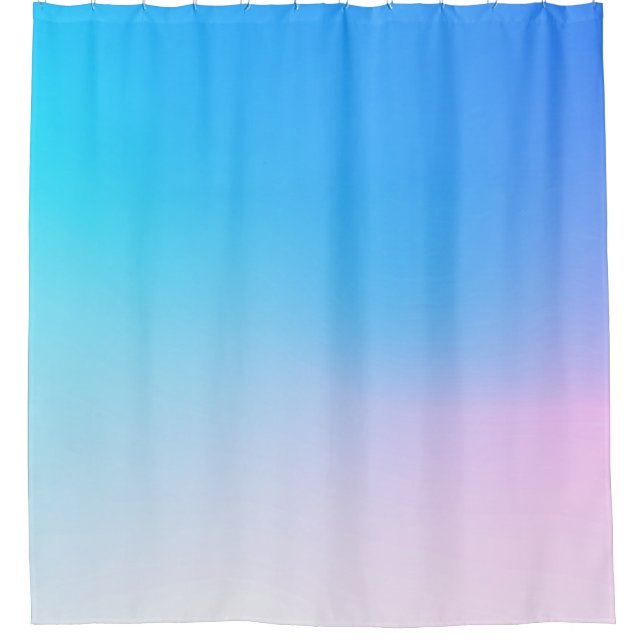 Light blue, pink,  shower curtain (Front)