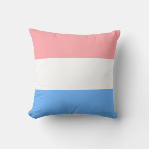 Light Blue Pink & White Pastel Colours Stripes Cushion