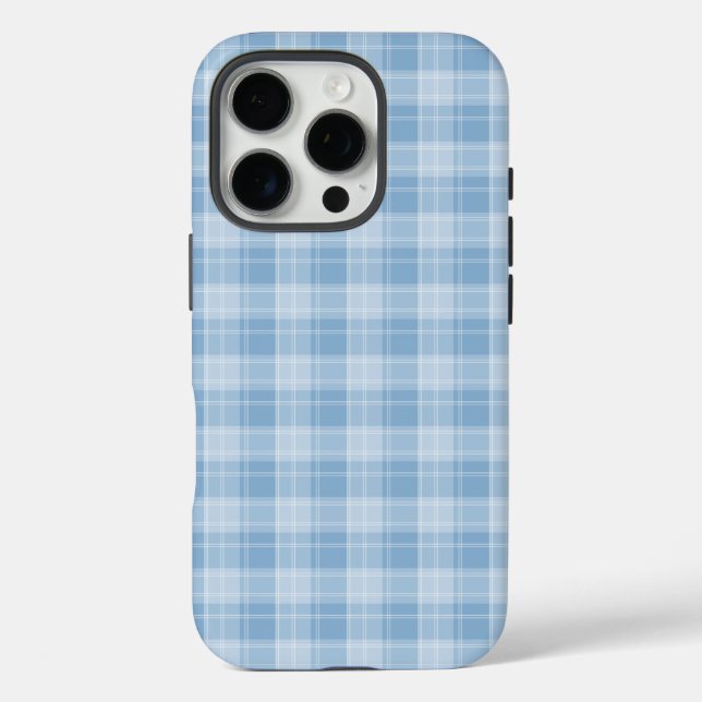 Light Blue Plaid Pattern Case-Mate iPhone Case (Back)