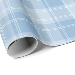 Light Blue Plaid Pattern Wrapping Paper