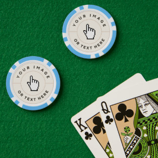 Light Blue Poker Chips -Custom Add your image/text