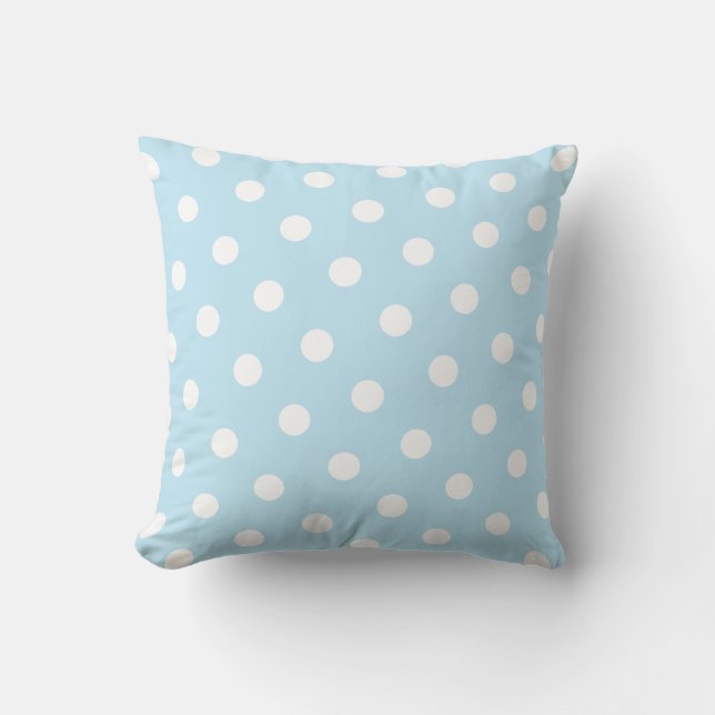 Light Blue Polka Dot Cushion (Front)