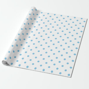 Light Blue Polka Dot on White Large Space Wrapping Paper