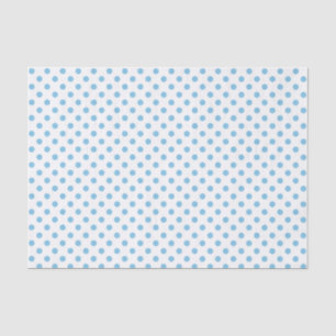 Light Blue Polka Dot on White Tissue Paper