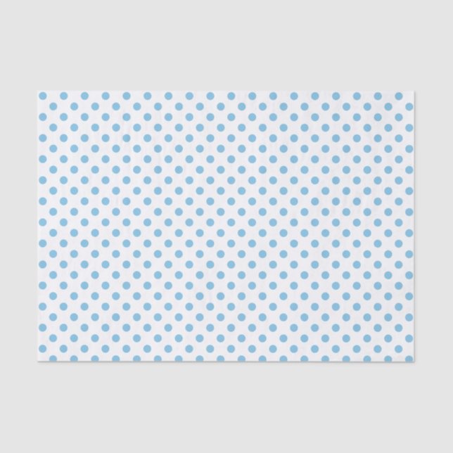 Light Blue Polka Dot on White Tissue Paper (Front)