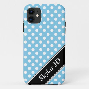 Light Blue Polka Dot personalised iPhone 5 Case