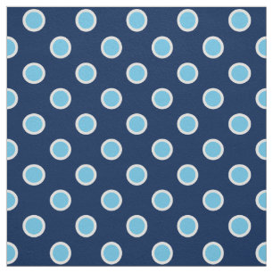 Light Blue Polka Dots on Dark Blue Fabric
