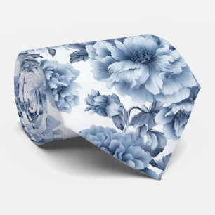 Light Blue Porcelain Floral Father's Day Gift Tie