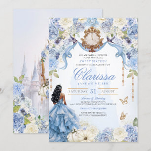 Light Blue Princess Sweet 16 Cinderella V2 Invitation