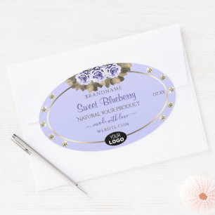 Light Blue Product Labels Blue Roses Jewels Logo