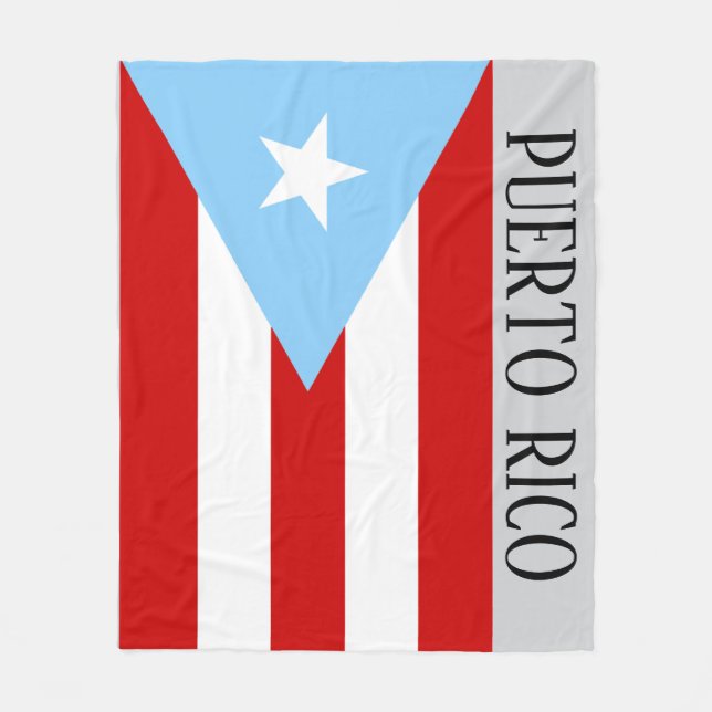 Light Blue Puerto Rico Flag Fleece Blanket (Front)