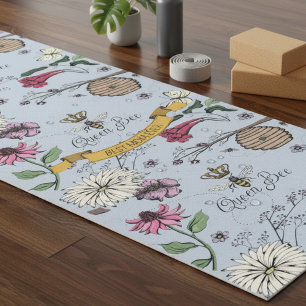 Light Blue Queen Bee & Gold Crown Best Mum Ever Yoga Mat