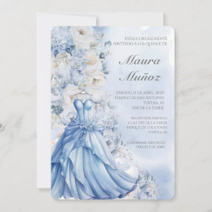 Light blue quinceañera invitation