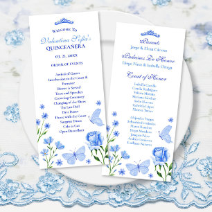 Light Blue Quinceañera Order of Events Program