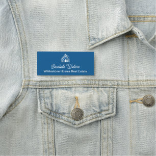 Light Blue Real Estate Company Custom Realtor Name Tag